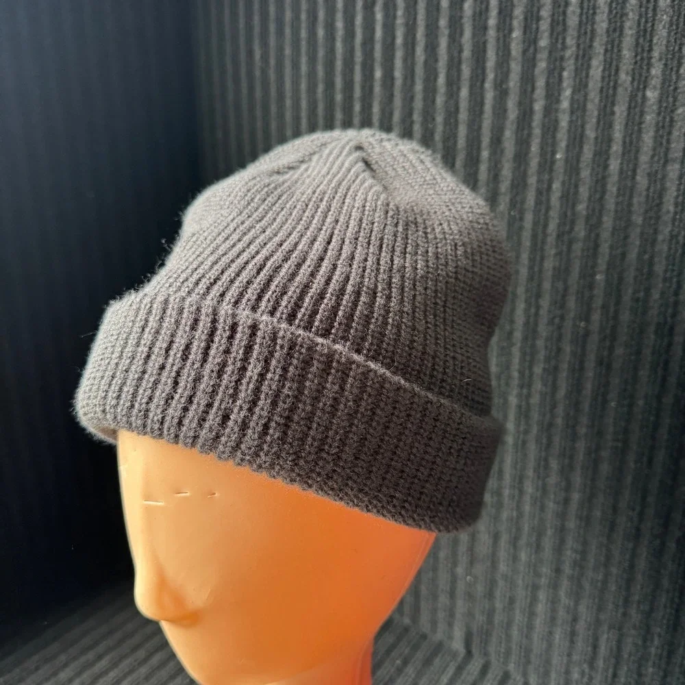 Burton Mens Gray Ribbed Knit‎ Cuffed Beanie Skully Winter Hat